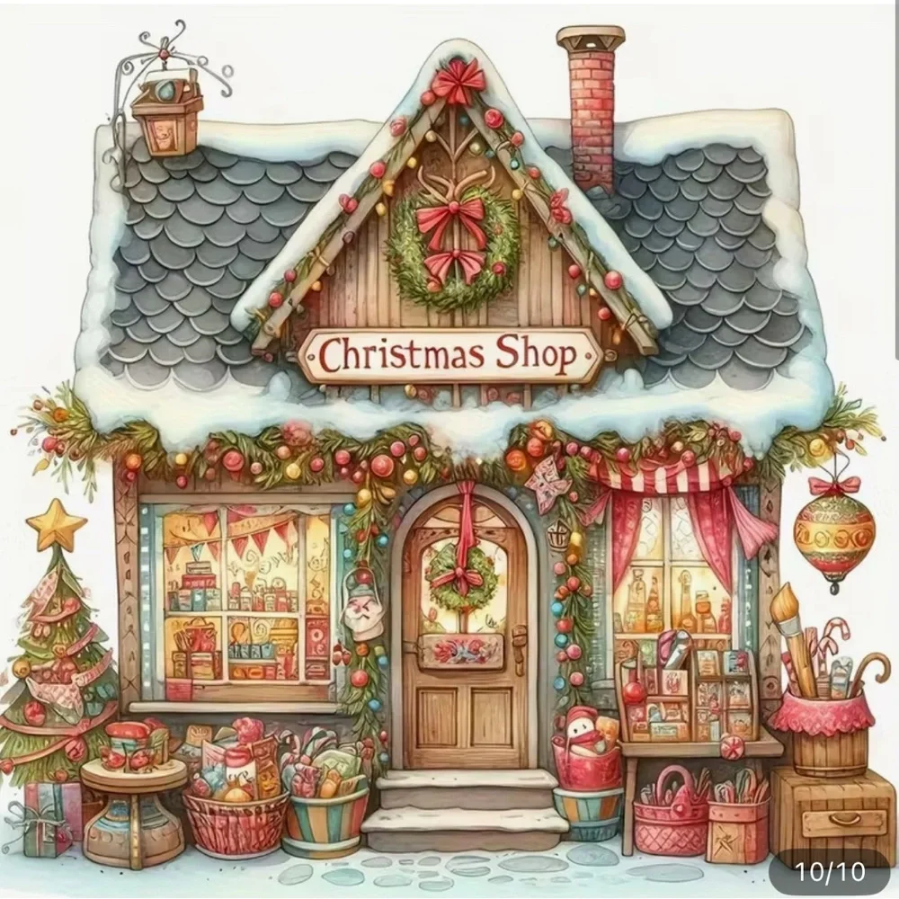 Christmas Shop Diamond Art Kit - Picture 1 of 2